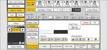 Operation panel screen illustration