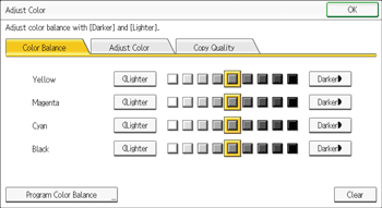 Operation panel screen illustration