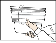 Illustration of fanning the paper