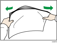 Illustration of fanning the paper