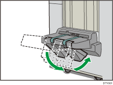 Finisher booklet tray illustration