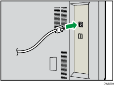Illustration of connecting the Ethernet cable