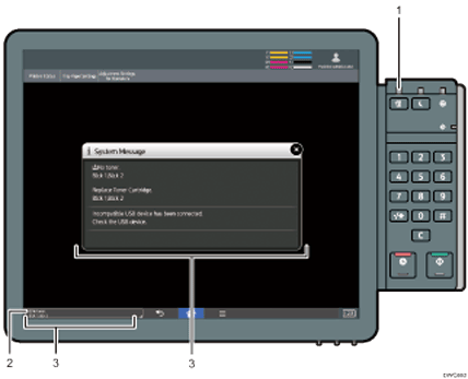 Control panel illustration numbered callout illustration