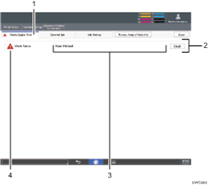 Operation panel screen numbered callout illustration