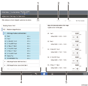 Operation panel screen illustration numbered callout illustration