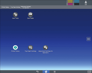 Operation panel screen illustration