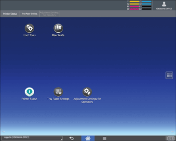 Operation panel screen illustration