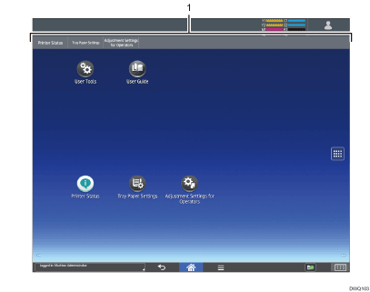 Operation panel screen illustration numbered callout illustration