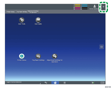 Operation panel screen illustration