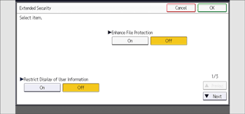 Operation panel screen illustration