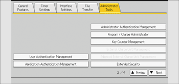 Operation panel screen illustration