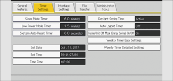 Operation panel screen illustration