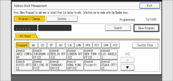 Operation panel screen illustration