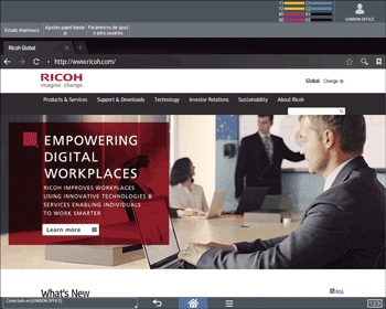 Ilustración de la pantalla del panel de mandos