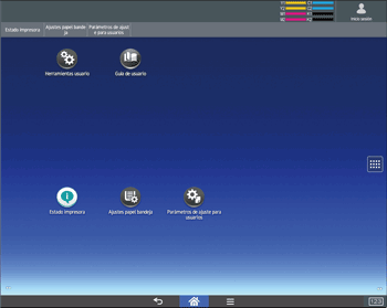 Ilustración de la pantalla del panel de mandos