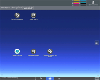 Ilustración de la pantalla del panel de mandos