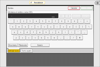 Ilustración de la pantalla del panel de mandos