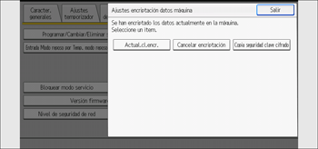 Ilustración de la pantalla del panel de mandos