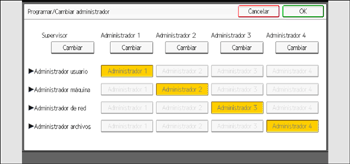 Ilustración de la pantalla del panel de mandos