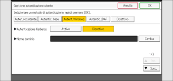 Illustrazione della schermata sul pannello di controllo