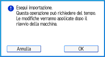 Illustrazione della schermata sul pannello di controllo